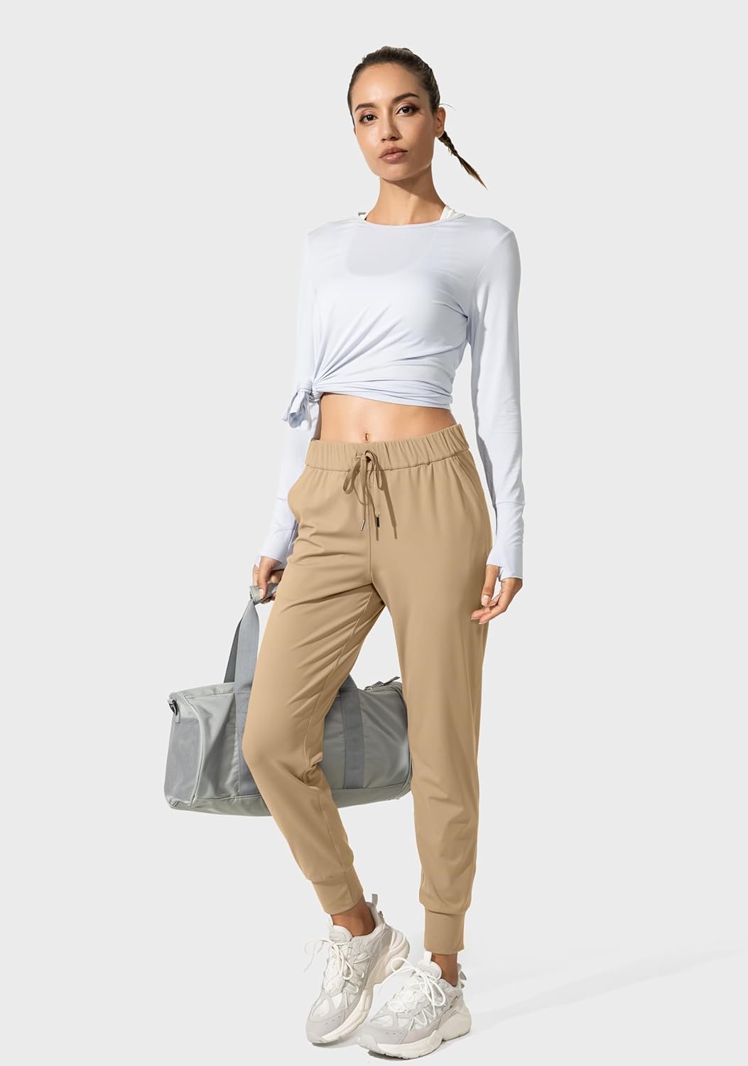 SANTINY Women's Joggers - Comfortable Drawstring Sweatpants with Pockets | Ideal for Lounge & Running