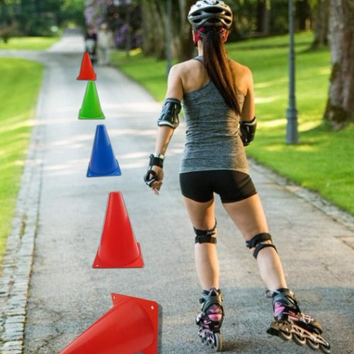 Mirepty 7-Inch Plastic Traffic Cones - Agility Training Markers for Soccer, Skating, Football & More