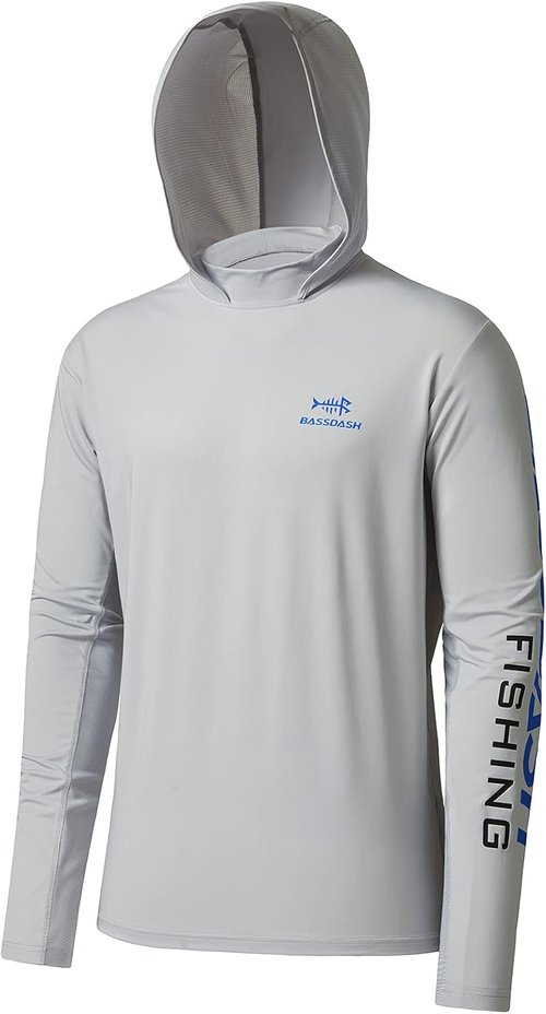 BASSDASH Men's UV Sun Protection Fishing Hoodie - UPF 50+ Long Sleeve Performance Shirt