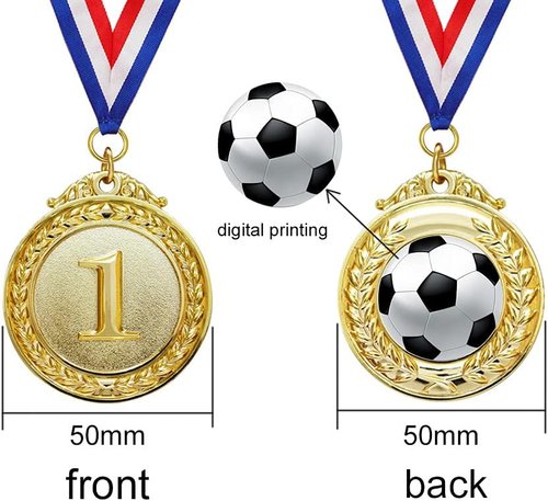 Myartte Gold Medal Set - Olympic Style Awards for Sports & Competitions | 50mm Medals with 80mm Ribbon