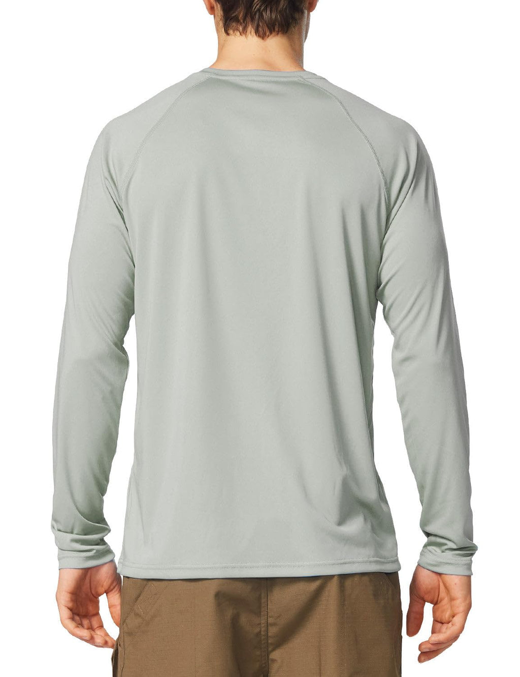baleaf Mens UPF 50+ Sun Protection Shirts Long Sleeve Rash Guard, Quick Dry 4-Way Stretch for Fishing Swimming Surfing 2 Pack-Gray 2XL