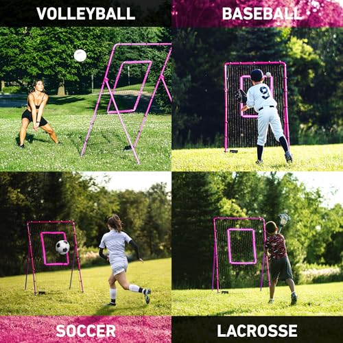 Velocity 7x4 ft Volleyball Rebounder Net with Adjustable Angles & Steel Frame