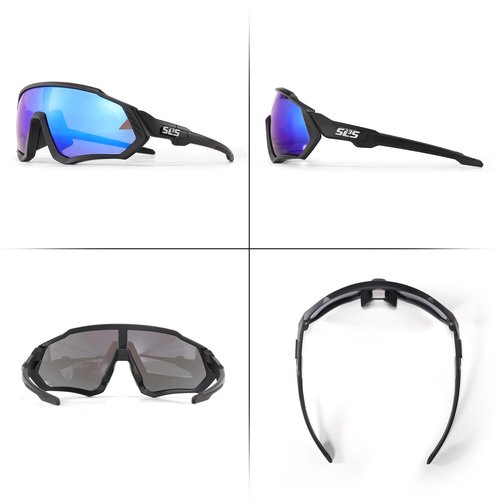 SLS3 Triathlon Cycling Glasses & Running Sunglasses Men Women. Designed by Top Triathletes. Outdoor Sports Running Glasses & Cycling Sunglasses (Pink, Green & Red Speckled, Pink Lens)