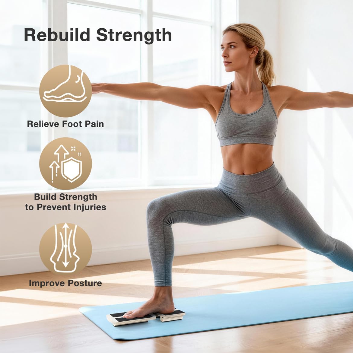 Skiennix Ankle Balance Board - Bamboo Foot Strengthener for Physical Therapy & Posture Correction