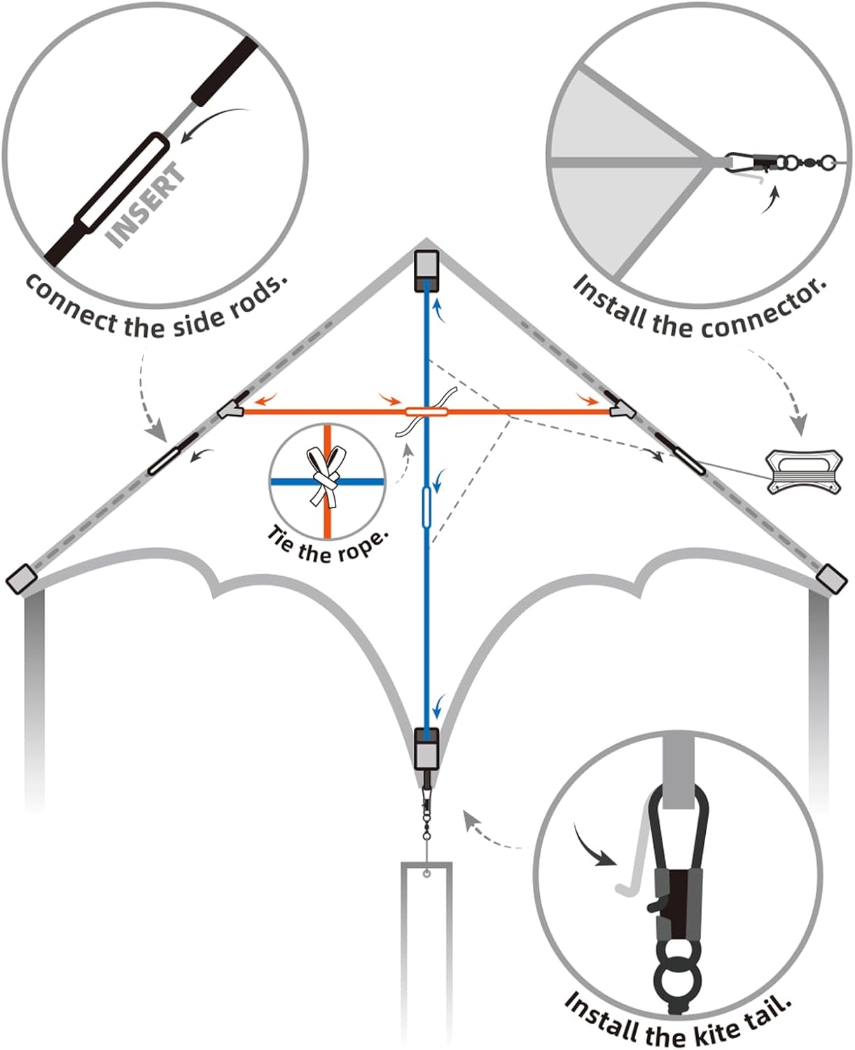 SGftre Delta Kite - Easy to Fly Single Line Kite with Tail for Kids & Adults | Perfect for Beach & Park Fun