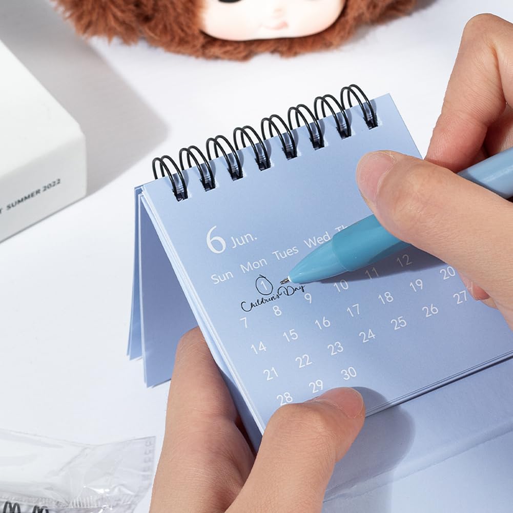Mini Desk Calendar 2026-2027, January 2026 until July 2027, Small Desk Calendar Standing Flip Monthly Calendar Twin-Wire Binding with Stickers for Home Office School (Green)