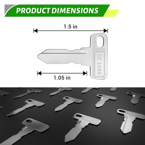 Panglong Ignition Keys Fits Club Car 1984 and UP OEM 1012505 17063-G01-Pack of 25