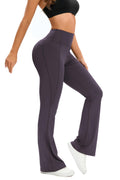 LALA BIRDS Flare Leggings for Women,High Waisted Women Yoga Pants with Tummy Control,Casual Bell Bottoms Flared Leggings for Yoga,Workout,Gym (US, Alpha, Small, Regular, Long, Dark Purple)