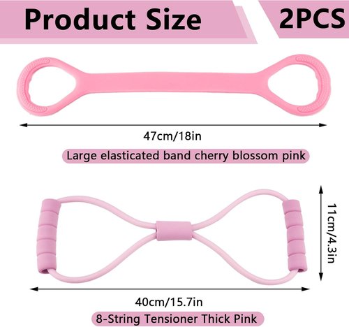 Figure 8 Resistance Bands by [Brand Name] - 2 Pack Workout Stretch Bands for Arm, Back & Shoulder Fitness