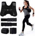 Arrowbash Weighted Vest - 6 lb Adjustable Weight Vest with Reflective Stripe & 2 Pair of 1 lb Weights for Strength Training & Fitness