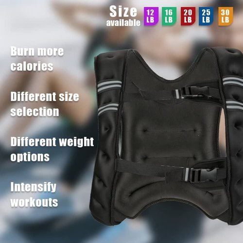 Weighted Vest for Men Women, 12 16 20 25 30 Lbs Weights Included, Workout Equipment Strength Training Weight Vest for Training Workout, Jogging, Cardio, Walking