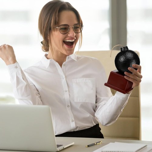 Nosiny 5.5 Inch Bomb Trophy - Funny Army Bomb Award for Office Party Decorations | Perfect for Adults & Teens
