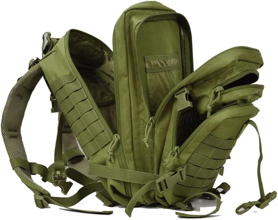 REEBOW GEAR Military Tactical Backpack - Large 34L Army 3-Day Assault Pack | Molle Design in Army Green