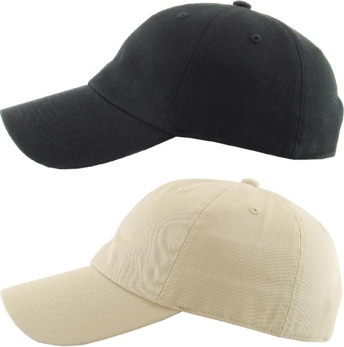 KBETHOS Classic Low Profile Cotton Baseball Cap - Adjustable Unconstructed Dad Hat in Black & Ivory