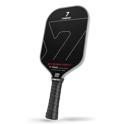YVmove Pickleball Paddle with T700 Raw Carbon Fiber Surface & 16mm STR-Core Power Polymer Core, Premium Pickle Ball Racket Designed for Ultimate Spin & Consistency, USAPA Approved Storm 007