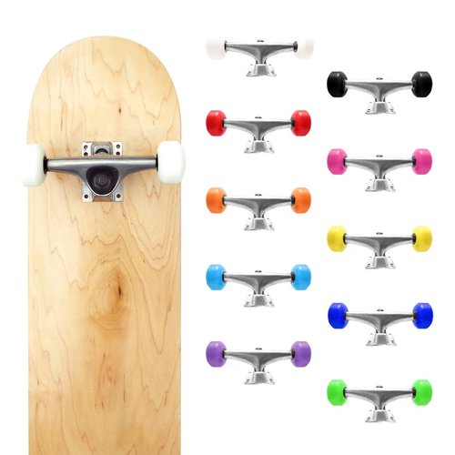 VJ 5.25 139mm Skateboard Trucks (Silver), Skateboard Wheels 52mm, Skateboard Bearings, Skateboard Pads, Skateboard Hardware 1.25" (52mm White)…