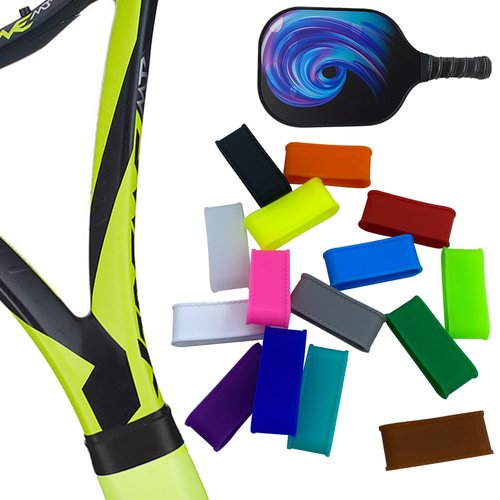 LENGAUC 13 Pack Tennis Racket/Pickleball Paddles Handle Rubber/Silicone Ring Stretchy/Grip Finishing Ring-for securing Grip on Rackets or Handles/Racquet Grips Overgrip (13 Pack A)