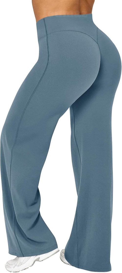 Ieumaz High Waist Women's Straight Leggings - Stretchy Casual Yoga Pants for Gym Workouts