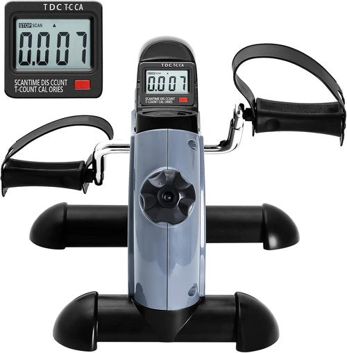 Himaly Mini Exercise Bike - Portable Under Desk Pedal Exerciser with LCD Screen for Arm & Leg Workouts