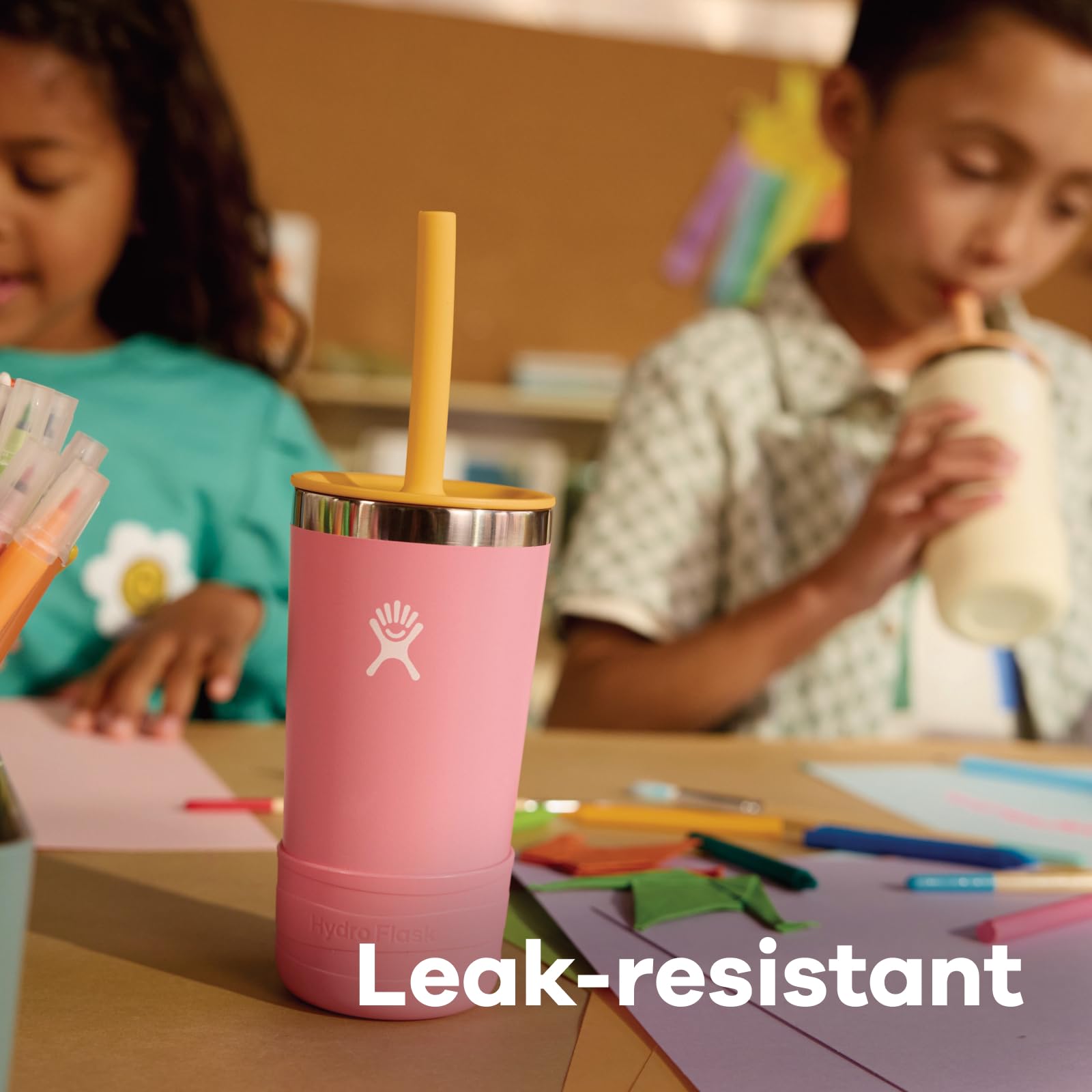 Hydro Flask Kids 12 Oz Tumbler with Lid and Straw for School - Insulated Stainless Steel in Anemone