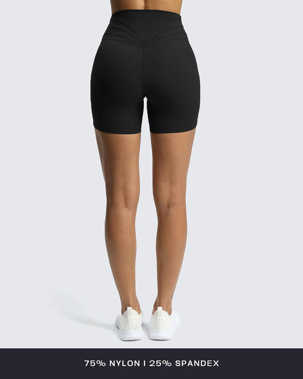 Aoxjox Trinity Biker Shorts for Women - High Waisted Tummy Control | Crossover Design, 6" Length