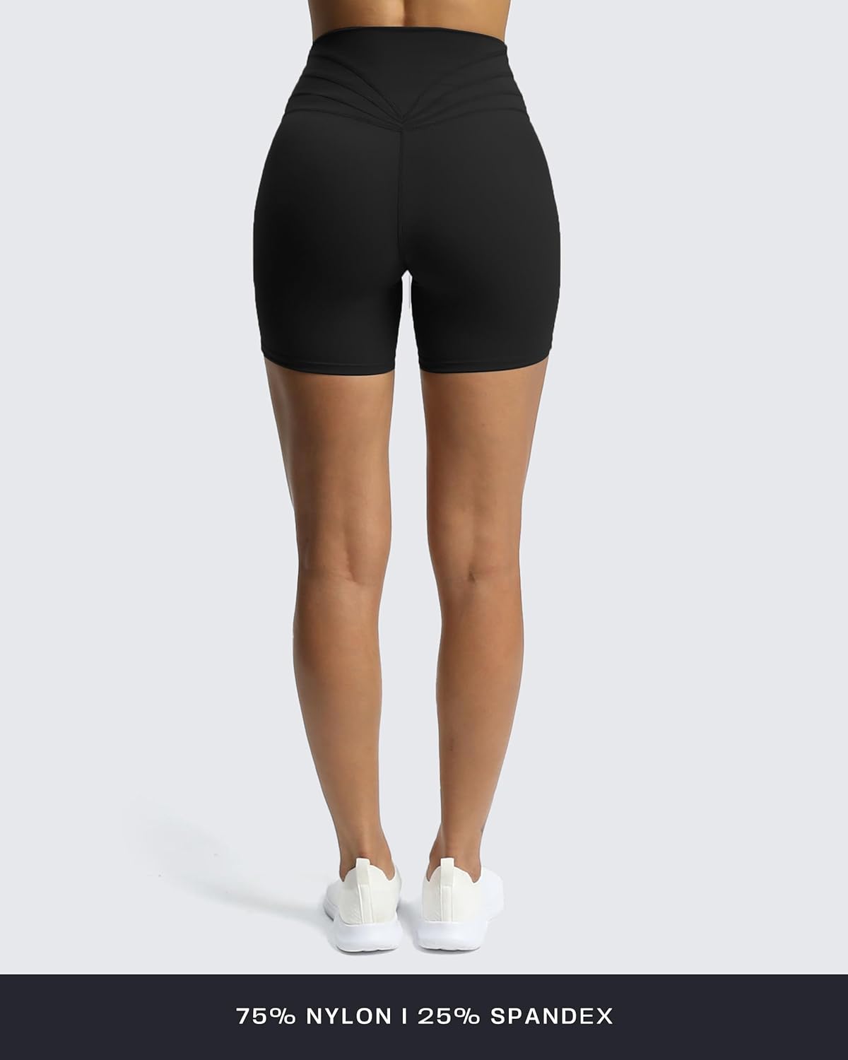 Aoxjox Trinity Biker Shorts for Women - High Waisted Tummy Control | Crossover Design, 6" Length