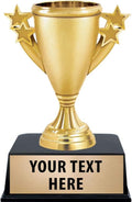 Crown Awards Gold Cup Trophy - 5.25" Gold Starburst Recognition Trophy with Custom Engraving