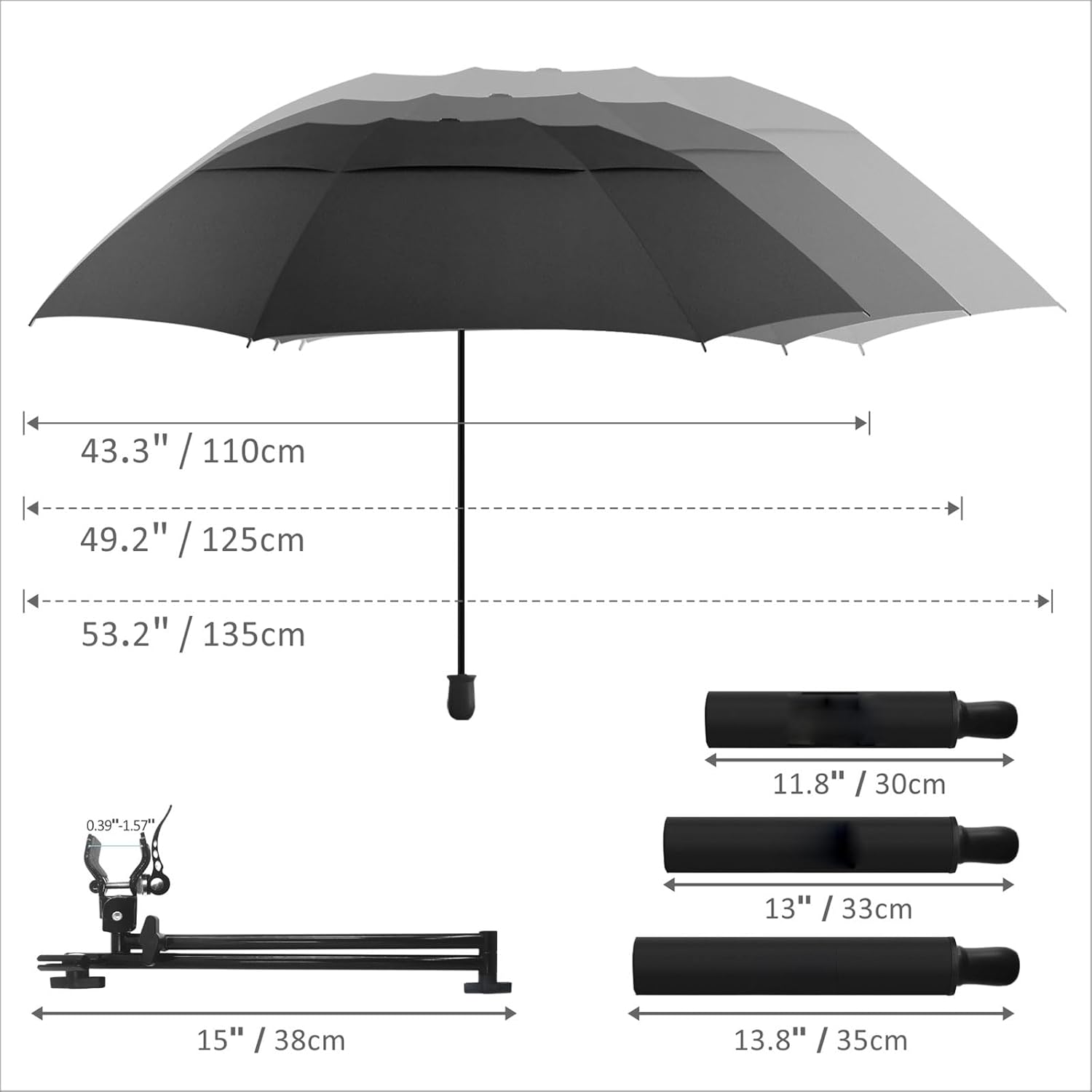 Patio Umbrellas | UPF 50+ 360° Adjustable Shade Umbrella - Versatile Beach & Outdoor Use