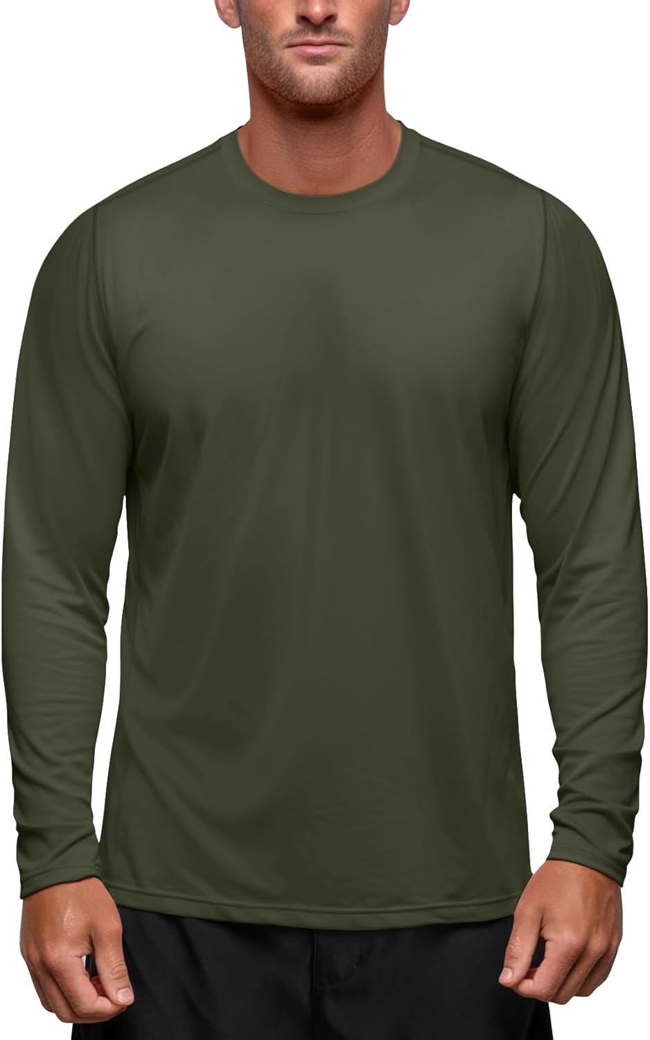 Zengjo Long Sleeve Athletic Shirts for Men - Moisture Wicking Workout Tee with UV Protection
