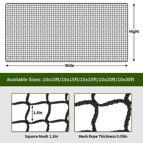 10x30FT Heavy Duty Baseball Backstop Net with Accessories - Sports Barrier