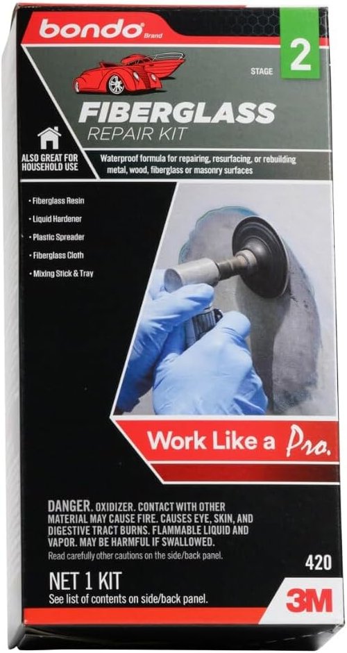 Bondo Fiberglass Resin Repair Kit - Durable 0.45 Pint for Strong Repairs and Restoration