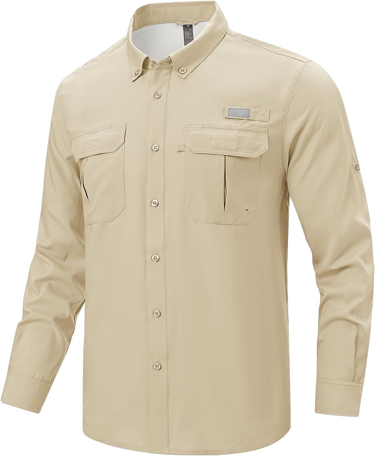 TBMPOY Men's Long Sleeve Fishing Shirt - UPF 50+ Sun Protection | Lightweight Button-Down with Pockets