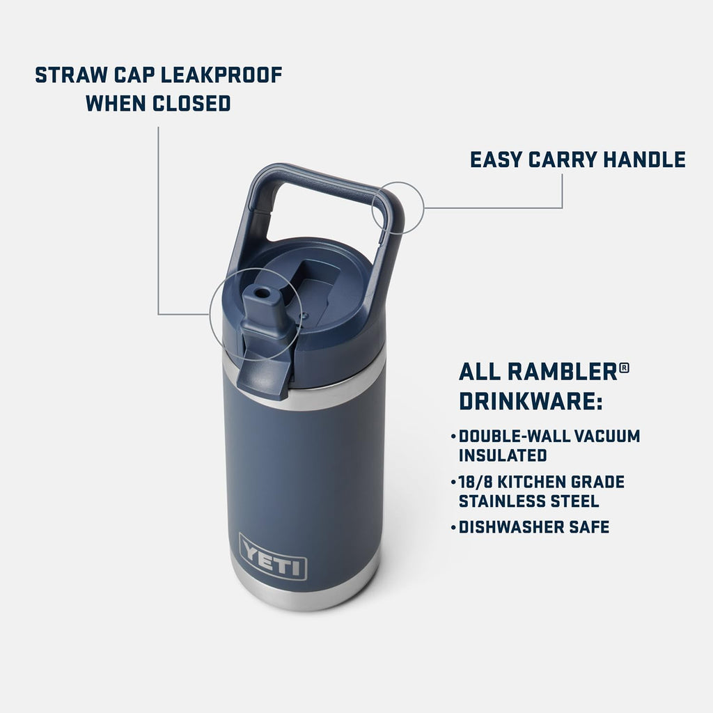 YETI Rambler Jr. 12 oz Kids Bottle - Durable Design with Straw Cap for Easy Drinking