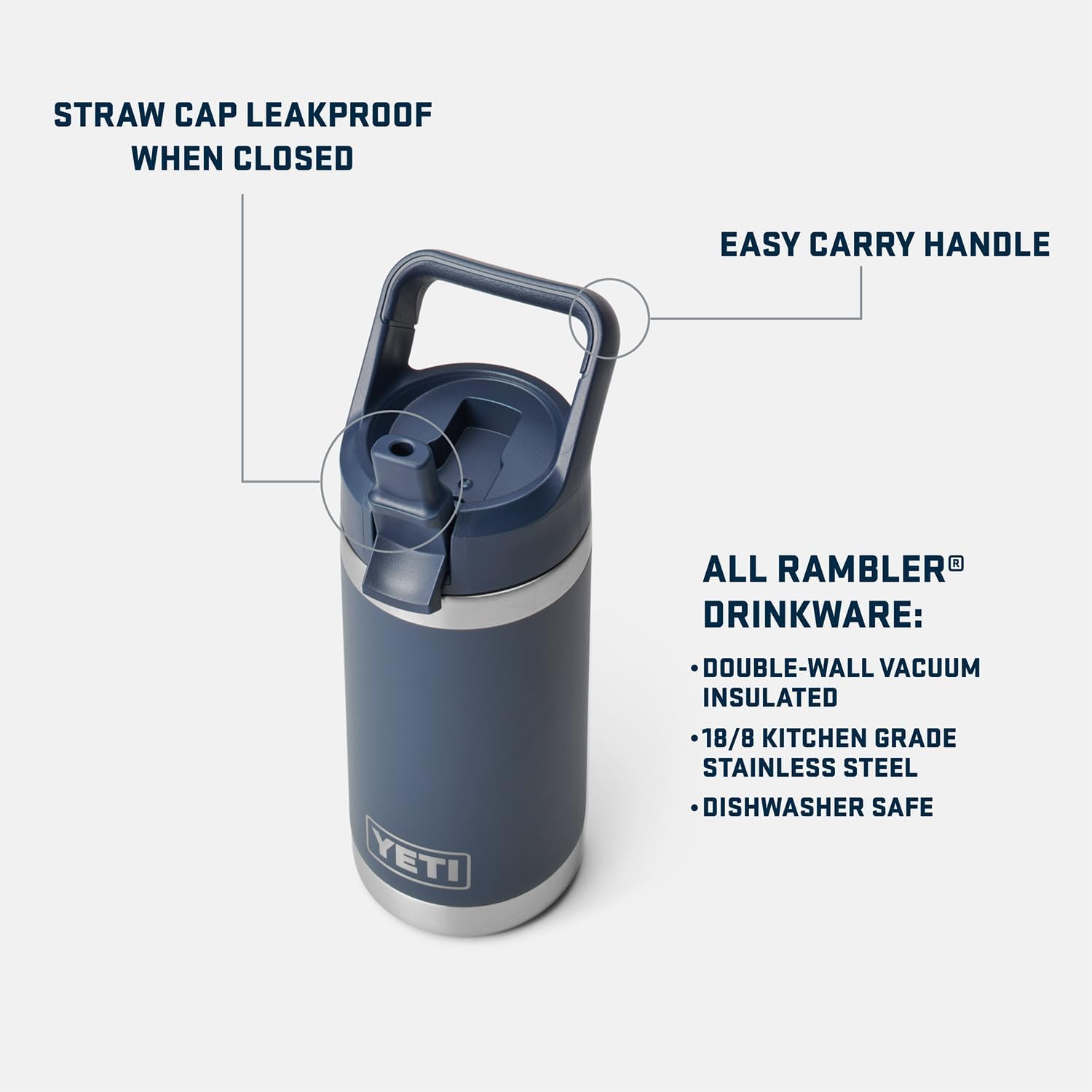 YETI Rambler Jr. 12 oz Kids Bottle - Durable Design with Straw Cap for Easy Hydration