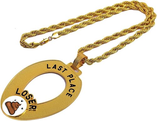 guancrown Last Place Pendant Loser Necklace Chain Medal Toilet Bowl Trophy Championship Ring Award Neck Chain (Style Two)