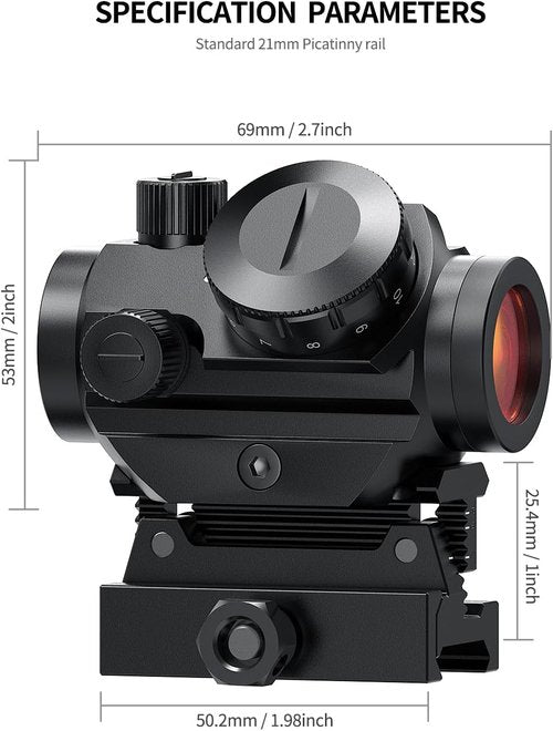 Feyachi Red Dot Sight - 4 MOA Precision Gun Sight with Adjustable Riser Mount Options