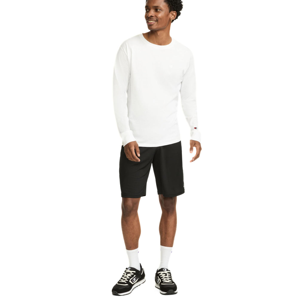 Champion Men's Sport Shorts, Standard Fit, 10 Inch Inseam, Lightweight Fabric, Moisture-Wicking, Available in Regular and Big & Tall, Black, Medium
