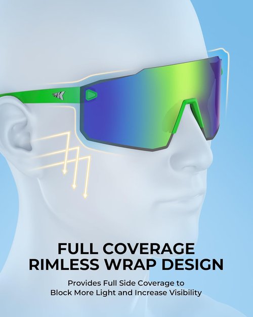 KastKing Etowah Polarized Fishing Sunglasses - PuriVex Lens Coating, Rimless Wrap Design, Unisex