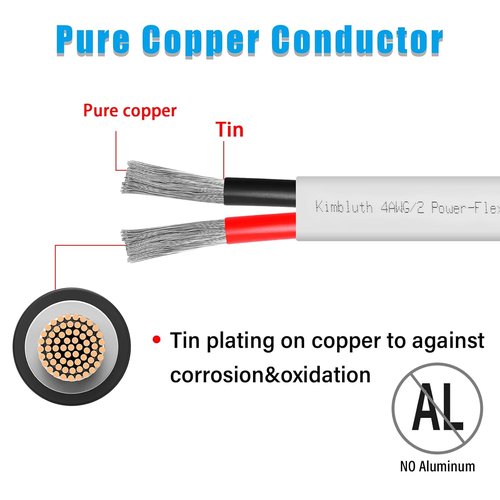 Duplex Marine Wire - 4 Gauge Tinned Copper Boat Cable, 6ft OFC for Automotive & Solar Use