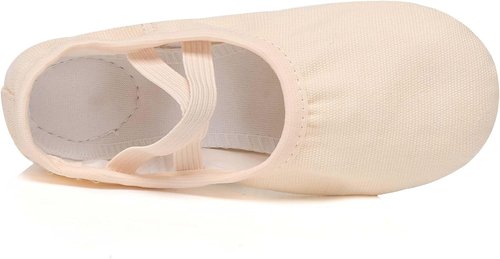 Danzcue Ballet Shoes for Girls - Soft Canvas & PU Leather Dance Slippers | Non-Slip Soles for Toddlers & Kids