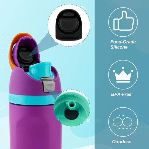 BOXOB Water Bottle Lid Stopper Replacement - 8 Color Silicone Caps for Owala FreeSip 24/32oz