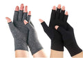 Sieafan 2 Pairs Bamboo Compression Gloves - Bamboo Arthritis Gloves for Men Women - Fingerless Compression Gloves (Black+Gray, Large)