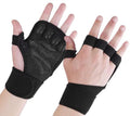 Weight Lifting Gloves with Wrist Wraps - Full Palm Grip, Open Finger, Men & Women (Variation: Black Small)