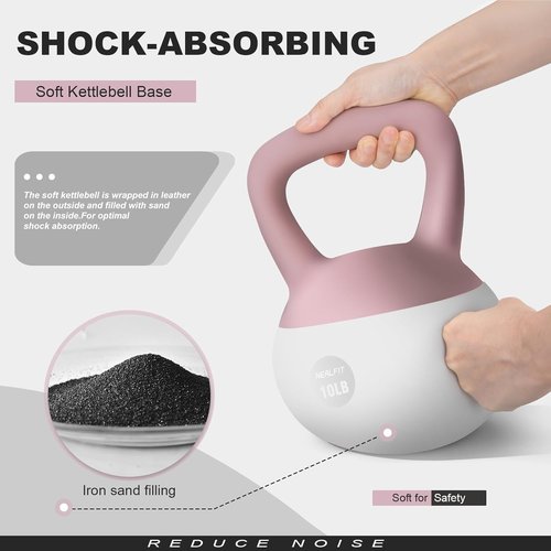 Nealfit Soft Kettlebell - Anti-Slip Fitness Weights for Home Gym | 5LB, 10LB, 15LB, 20LB, 25LB