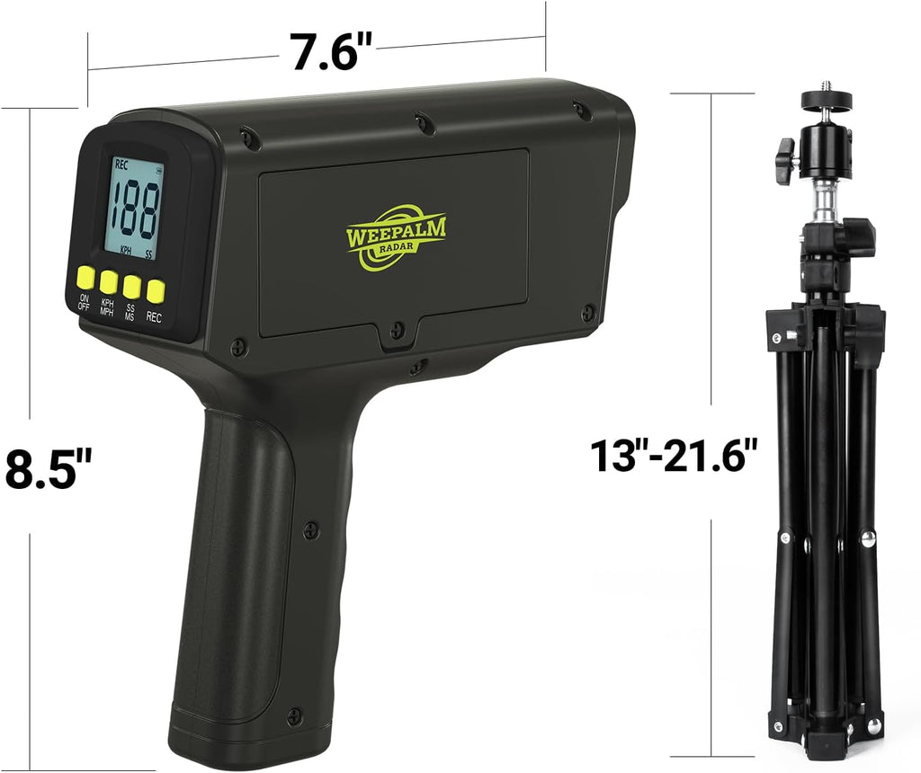 Skiennix Baseball Radar Gun - Handheld & Tripod Speed Measurement | LED & LCD Display for Training