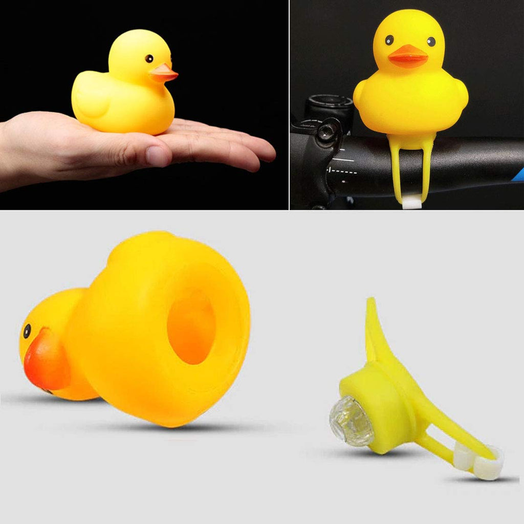 SUPIA 2 Pack Duck Bike Bell, Rubber Duck Bicycle Accessories, Bicycle Horns Mountain Bike Handlebar Light Bicycle Accessories, Yellow