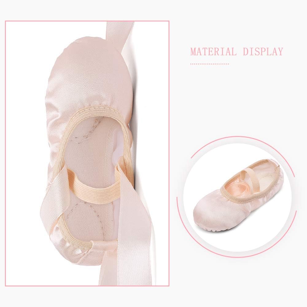 Stelle Ballet Shoes - Satin Ribbons Dance Slippers for Girls | Toddler to Big Kids Sizes
