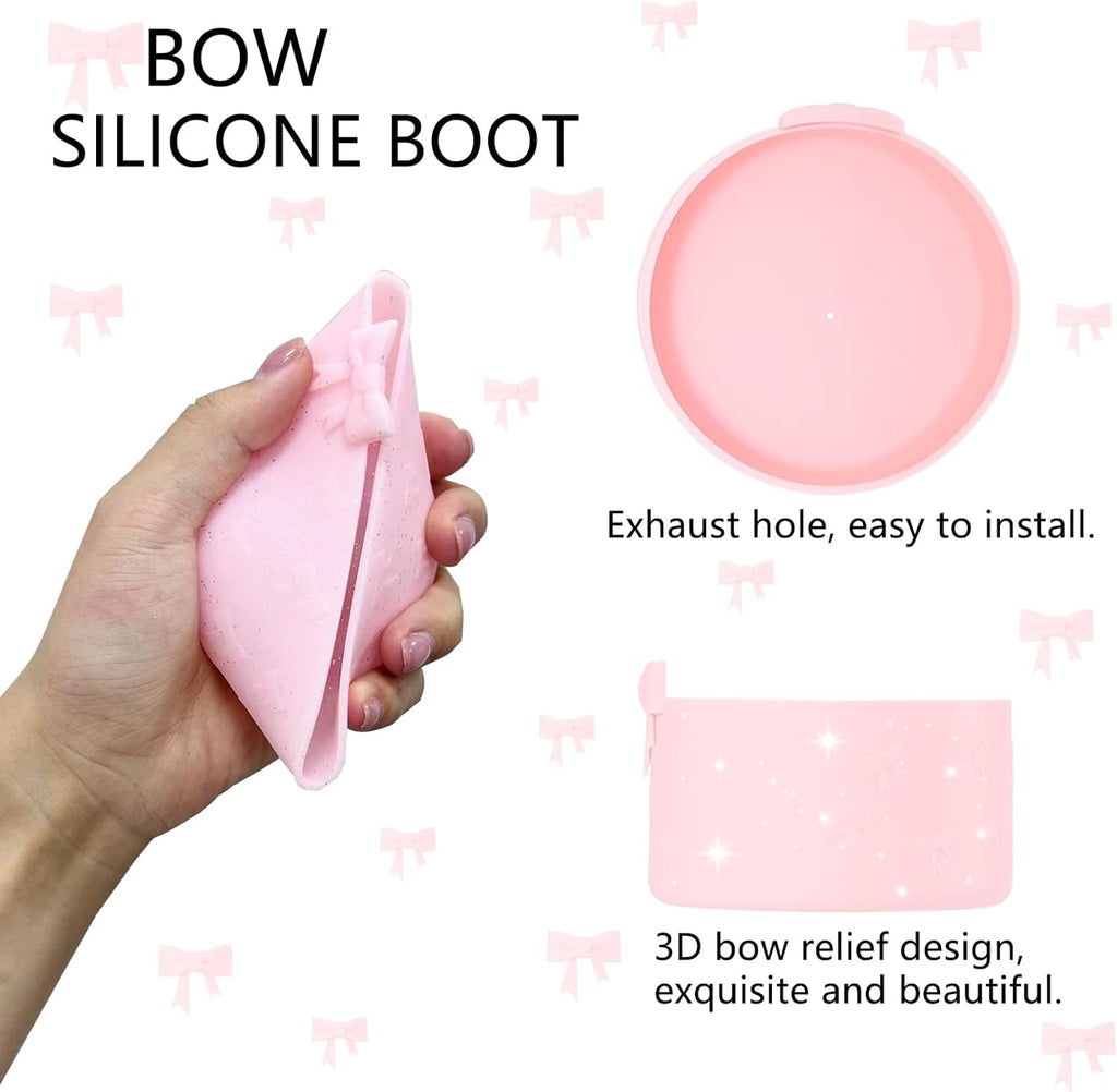 Skiennix Bow Silicone Boot - Protective Sleeve for Stanley Quencher & Hydro Flask Tumblers | Fits 20-40 oz