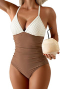 B2prity One Piece Swimsuit - Tummy Control Ruched Design | V-Neck Slimming Bathing Suit