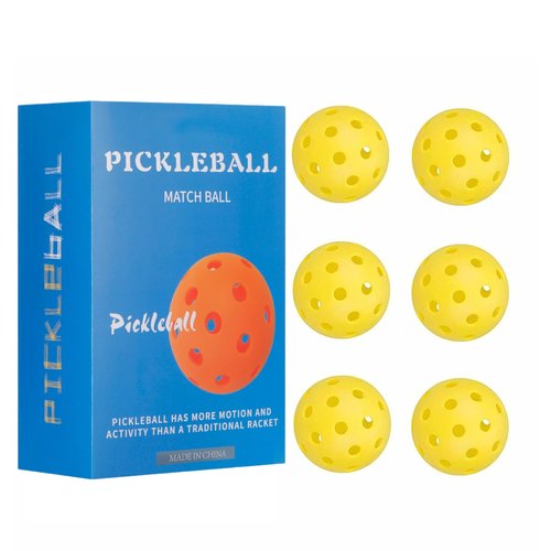 Seiyeje Pickleball Balls 6 Pack – USAPA Approved Outdoor Pickle Balls with 40 Precision Holes, Durable Seamless Design, Consistent Flight & True Bounce, Bright Yellow for Pickleball Games (6)